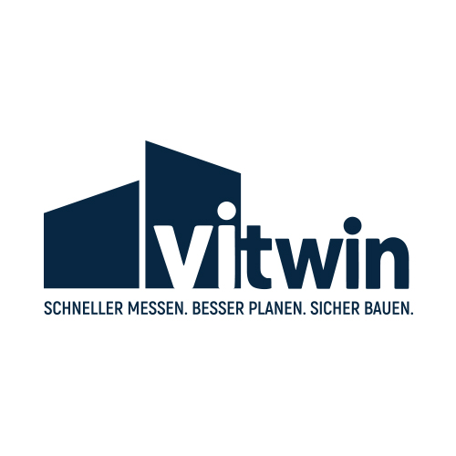 Vitwin Logo mit Beispielen für 2D- und 3D-Bestandserfassung und Modellierung in Augsburg.